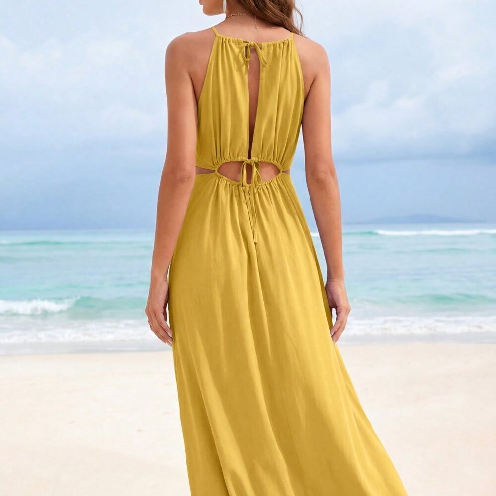 Yellow Casual Women's Bohemian Maxi Dress - Picture 2 of 6